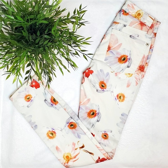 7 For All Mankind Denim - 7 for all mankind floral print ankle skinny NWOT